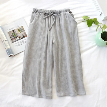 Fdfklak Светло/наситено сиво долнище на бельо Летни нощни панталони Пижами Пижами за мъже 2020 Долнища за сън Мъжки панталони за сън