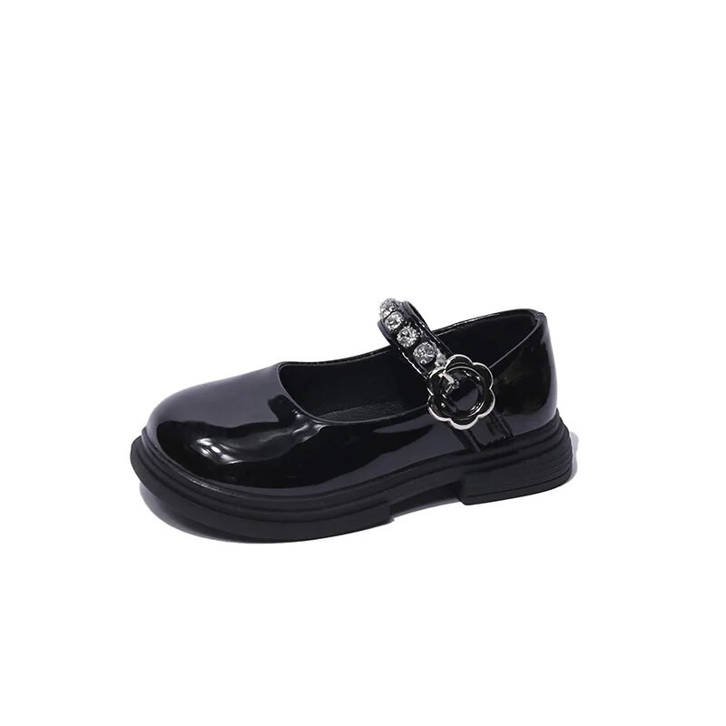 Dječje PU cipele za djevojčice Sjajne cipele za princeze Proljeće Jesen Novi modni trend Dječje mokasine 26-35 Crno-bijele