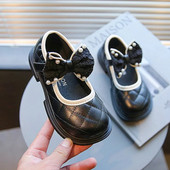 Princess PU cipele s bisernom mašnom za djevojčice Nove dječje ravne cipele Dječja plesna obuća za zabave Školska dječja mokasina Mary Jane