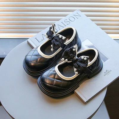 Princess PU cipele s bisernom mašnom za djevojčice Nove dječje ravne cipele Dječja plesna obuća za zabave Školska dječja mokasina Mary Jane