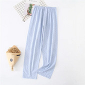 Jesenske višebojne printane muške tanke pamučne pidžame Hlače s klima uređajem Uvećane široke kućne duge hlače protiv komaraca