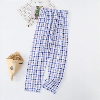 Есенни многоцветни щампи Мъжки тънки памучни пижами Панталони с климатик Увеличени широки домашни дълги панталони против комари
