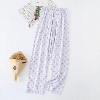 Jesenske višebojne printane muške tanke pamučne pidžame Hlače s klima uređajem Uvećane široke kućne duge hlače protiv komaraca