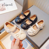 Cipele za djevojčice Nove dječje cipele za princeze Proljeće Jesen Modna obuća s mekanim potplatom za bebe s mašnom Veličina 21-30 Crno-bijela