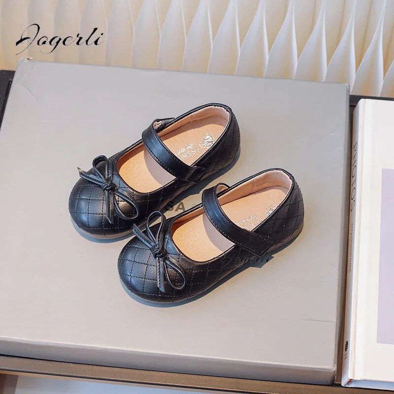 Cipele za djevojčice Nove dječje cipele za princeze Proljeće Jesen Modna obuća s mekanim potplatom za bebe s mašnom Veličina 21-30 Crno-bijela