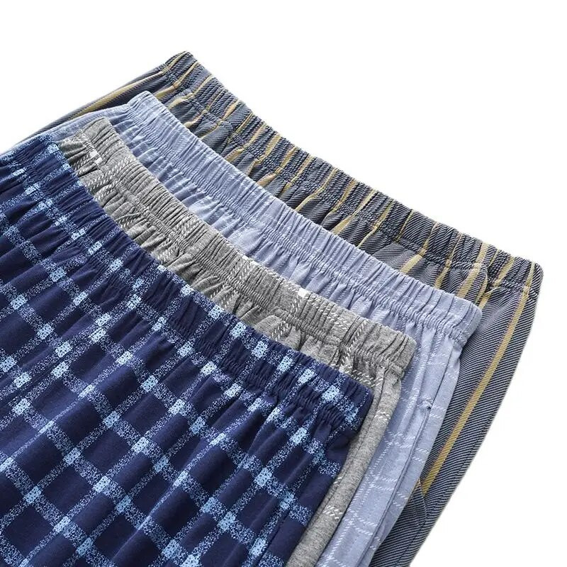 4XL-7XL Pantaloni scurti din bumbac pentru bărbați Pantaloni de somn imprimați Pantaloni de pijama pentru bărbați Pantaloni de jos Lenjerie de dormit Pijama pentru bărbați Pijama largi pentru bărbați