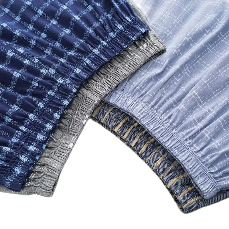 4XL-7XL Pantaloni scurti din bumbac pentru bărbați Pantaloni de somn imprimați Pantaloni de pijama pentru bărbați Pantaloni de jos Lenjerie de dormit Pijama pentru bărbați Pijama largi pentru bărbați