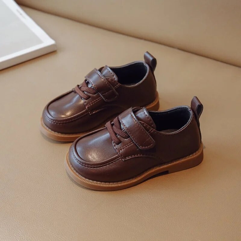 Girl Party PU cipő gyerekeknek Gyerekruha Fekete Iskola Loafer Due Princesses Dance Boys Lapos Cipők