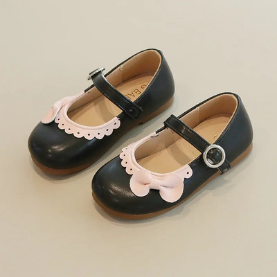 Cipele od PU kože za djevojčice, dječje svestrane princeze, učeničke mašne, mekani potplat, jednostruke ravne cipele za dječake, djevojčice, dječja obuća