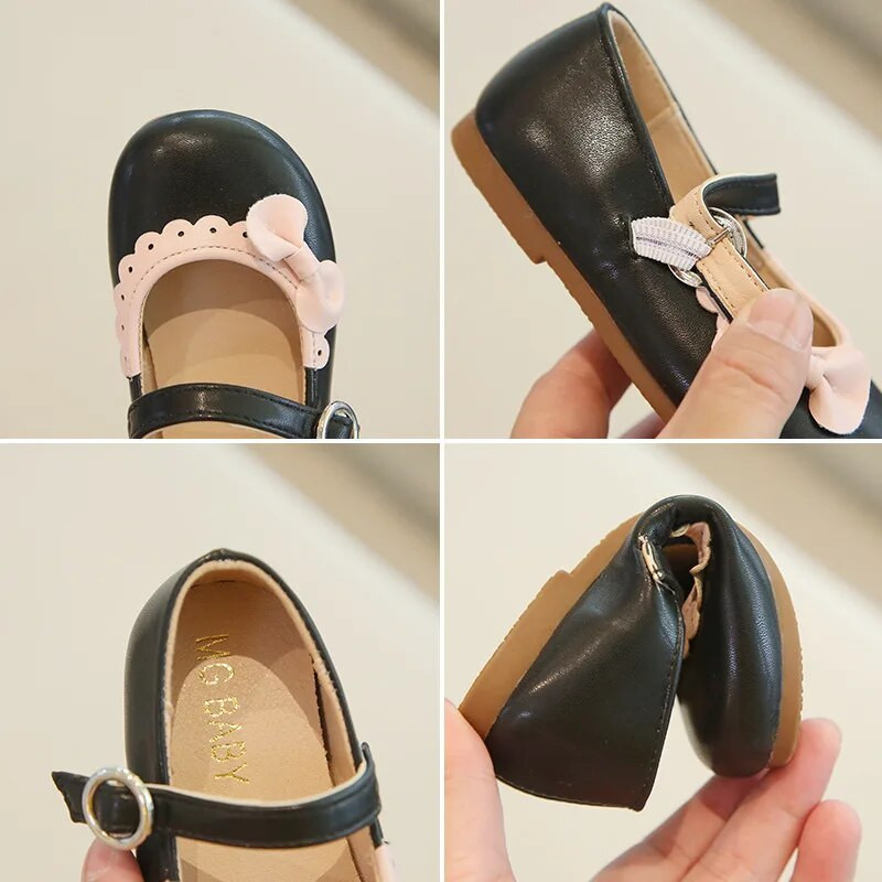 Cipele od PU kože za djevojčice, dječje svestrane princeze, učeničke mašne, mekani potplat, jednostruke ravne cipele za dječake, djevojčice, dječja obuća