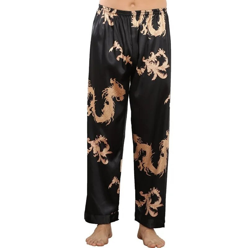 Új stílusú férfi hosszú pizsama nadrág tavaszi nyár alkalmi selymes otthoni viselet férfi pizsama fürdőnadrág 4XL alvó nadrág