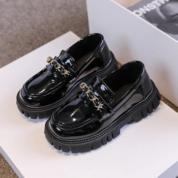 2023 Νέα Παιδικά Μαύρα Δερμάτινα Μόδα για αγόρια Κορίτσια Flat παπούτσια Four Season Elegant 26-36 Kids shoes