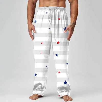 Vīrieši Pavasara vasara Neatkarības diena Drukāt Pidžamas bikses Garās bikses Ikdienas bikses Vīriešu bikses
