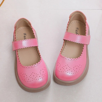 2023 Νέα μαλακά παπούτσια για κορίτσια casual δαντέλα μονόχρωμα αντιολισθητικά Παιδικά μοδάτα δερμάτινα παπούτσια Αντιολισθητικά παιδικά ρηχά loafer στρογγυλά δάχτυλα
