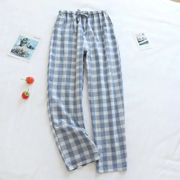 Стилни панталони Тънки размери и памучни панталони Пижами Мъжки пролетни Мъжки дълги плюс свободни панталони Пижами за дизайнерско карирано лято