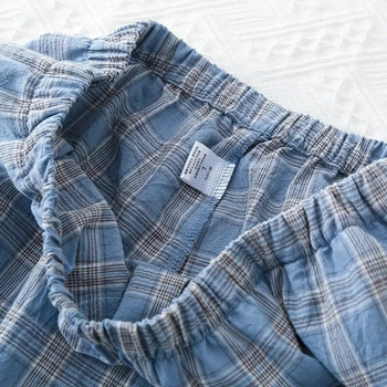 Свободни панталони за разреден въздух Спално облекло Панталони Памучни домашни пижами Лятна карирана пижама Условна пижама Есен Мъжки и пролетни