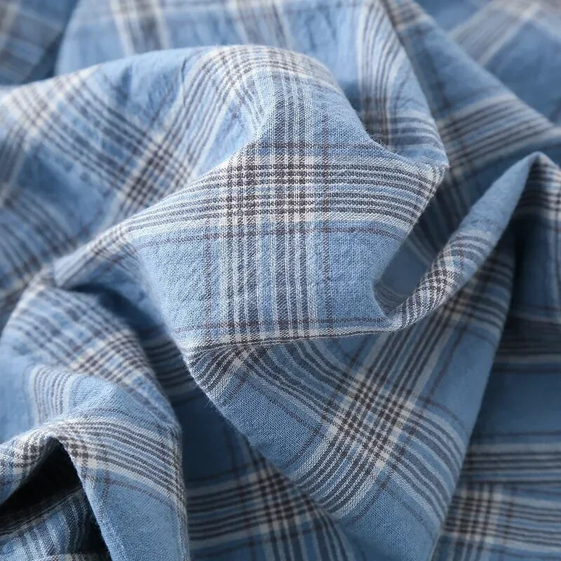 Široke hlače za razrijeđen zrak Odjeća za spavanje Hlače Pamučne kućne pidžame Ljeto Karirani dizajn Kondicionirana pižama Jesen Muška i proljetna