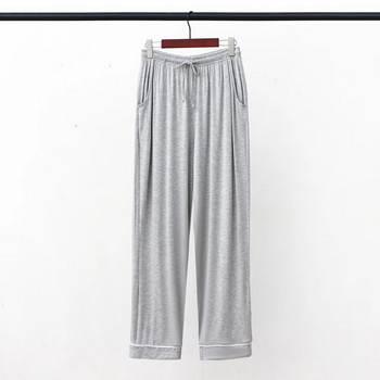 Модални мъжки пижами Панталони Домашни дрехи Свободни големи размери Ежедневни гладки и удобни драпирани панталони с дълбоки джобове Пижамни панталони