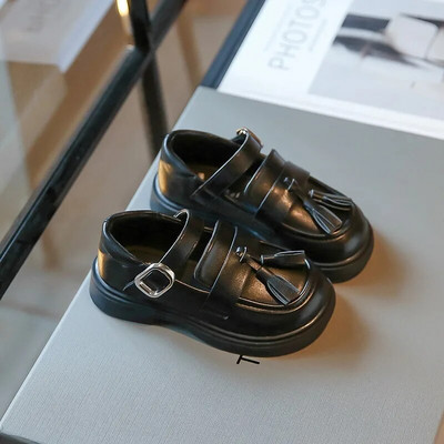 Nove djevojačke crne kožne cipele za vjenčanje, dječje školske oksfordske cipele, ravne modne gumene rese, jednostavne