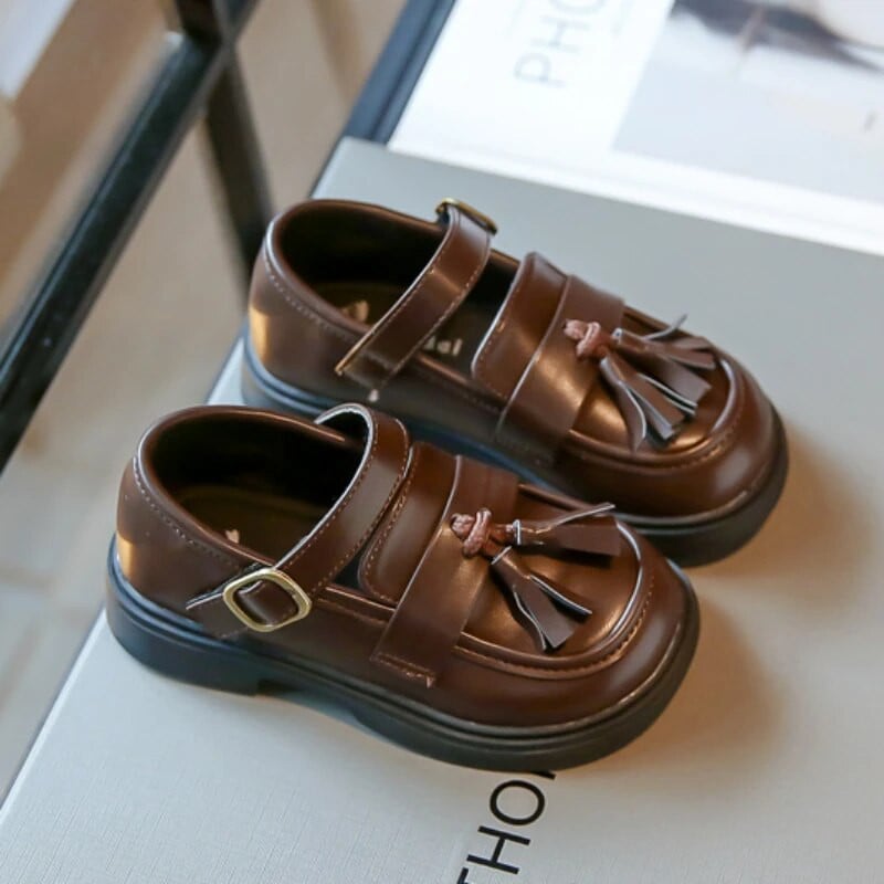 Nove djevojačke crne kožne cipele za vjenčanje, dječje školske oksfordske cipele, ravne modne gumene rese, jednostavne