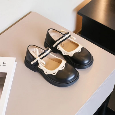 Cipele za princeze za djevojčice 2023. Proljeće Jesen Nove male kožne cipelice Dječja moda Dječje cipele s mokasinkama Odgovarajuće boje Čipkaste elegantne