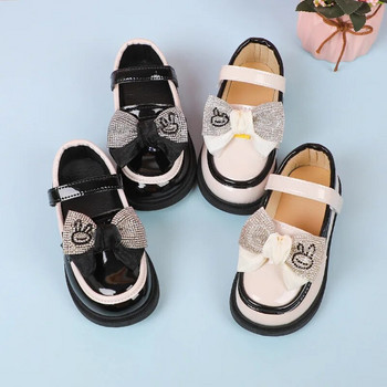 Νέα Loafers για κορίτσια Χαριτωμένο φιόγκο με γάντζο και βρόχο πεταλούδα Απλό αντιολισθητικό παιδικό δερμάτινο παπούτσι Drop Shipping 2023 Spring Kids Shoes PU