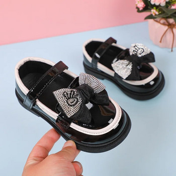 Νέα Loafers για κορίτσια Χαριτωμένο φιόγκο με γάντζο και βρόχο πεταλούδα Απλό αντιολισθητικό παιδικό δερμάτινο παπούτσι Drop Shipping 2023 Spring Kids Shoes PU