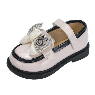 Nove mokasine za djevojčice Slatka leptir mašna na kuku i omču Jednostavna neklizajuća dječja kožna obuća Drop dostava Proljetne dječje cipele PU 2023.