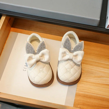 Παιδικά καθημερινά παπούτσια στρας Ευέλικτο φιόγκο με αυτί Χαριτωμένα παιδικά δερμάτινα παπούτσια Drop Shipping Simple Platform Winter