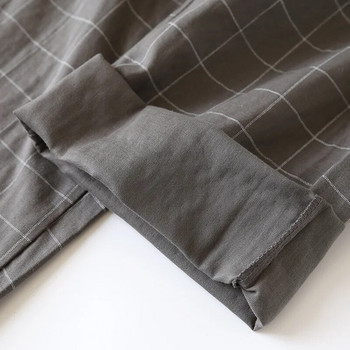 Παντελόνι πιτζάμα από βαμβακερό καρό σχέδιο για ανδρικό παντελόνι τεσσάρων εποχών Λεπτό παντελόνι με πλαϊνές τσέπες Home Loose Air Conditioning Παντελόνι