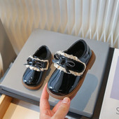 Nove kožne cipele za djevojčice iz 2023. Čipkana mašna Sjajni modni Lolita stil Dječje mokasine Mokasine na kuku i petlju Dječja modna ležerna obuća Proljeće