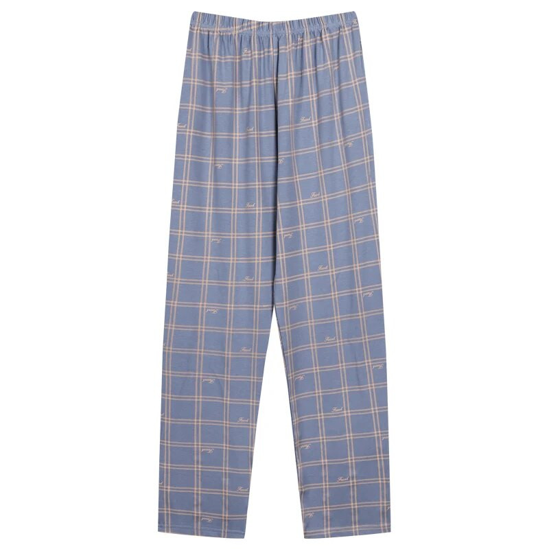 ruuduline pikad püksid meestele kodusisustus vabaaja pidžaama püksid pidžaamad mehed kootud puuvillane magamispõhi kodus kandmine suur hoov 3XL