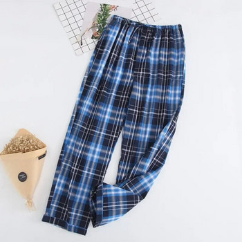Въздушни есенни кондиционирани домашно облекло панталони и пижами панталони извънгабаритни мачове пролетни мъжки панталони памучни цветни карирани мъжки пижами тъкани
