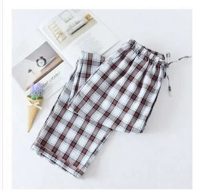 Rudens gaisa kondicionēšana Mājas apģērba bikses un pidžamas bikses Lielizmēra Match Pavasara vīriešu bikses Kokvilnas krāsas rūtains vīriešu pidžamas audums