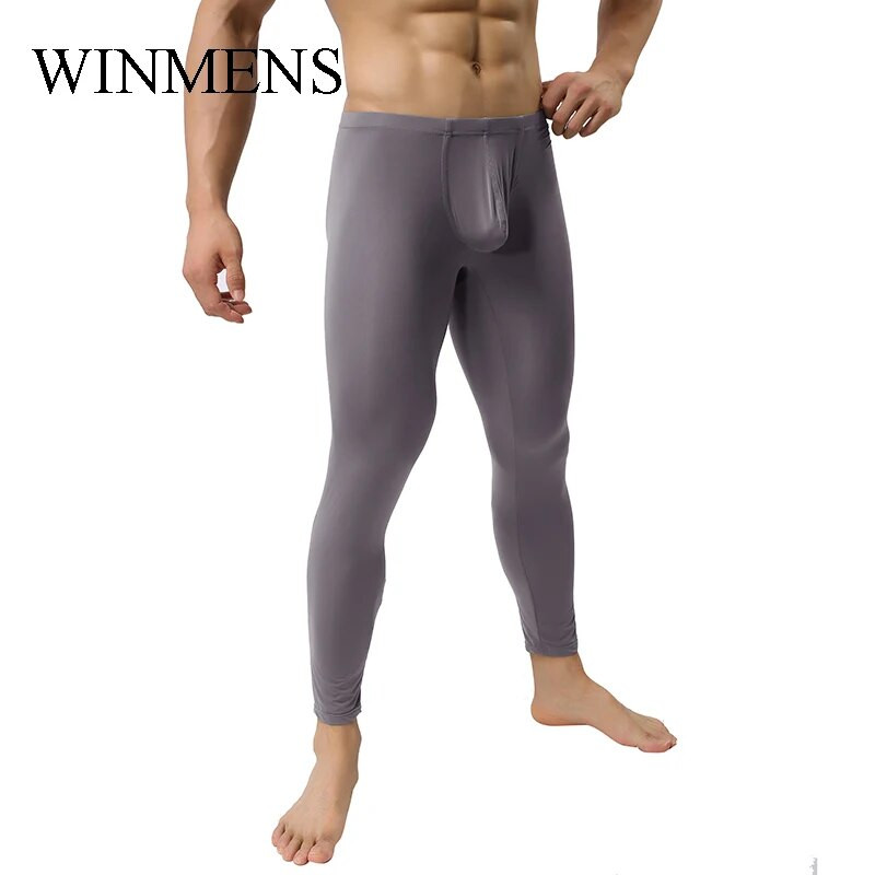 Meeste poolläbipaistvad pidžaamad püksid, meeste magamisriided, üliõhukesed ja kõhnad magamisriided