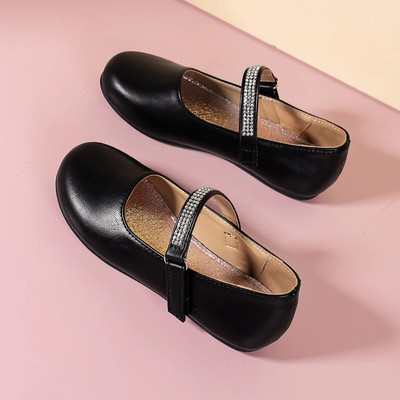 Dječje cipele za djevojčice Jednobojne cipele na kuku i petlju Jednostavne ravne cipele 2023 PU Plitke Svestrane dječje Mary Jane cipele za party vjenčanje