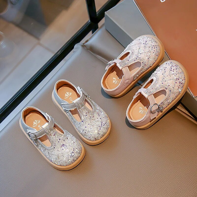 Djeca Mary Janes za svadbene revije 2023. Cipele sa kamenčićima Slatke cipele za djevojčice Cipele s T-remenom za malu djevojčicu Proljetno novo PU