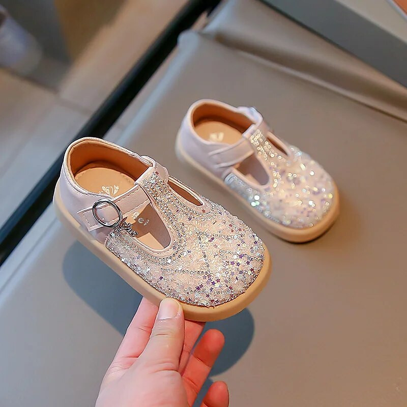 Djeca Mary Janes za svadbene revije 2023. Cipele sa kamenčićima Slatke cipele za djevojčice Cipele s T-remenom za malu djevojčicu Proljetno novo PU