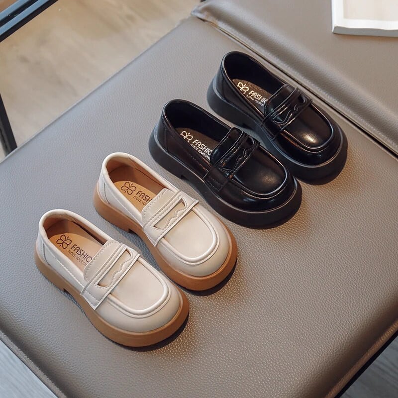 Školske uniforme UK Cipele 2023. Nove, bez ukrasa, jednostavne, neklizajuće, dječje mokasine s okruglim prstima, korejske PU dječje ležerne cipele