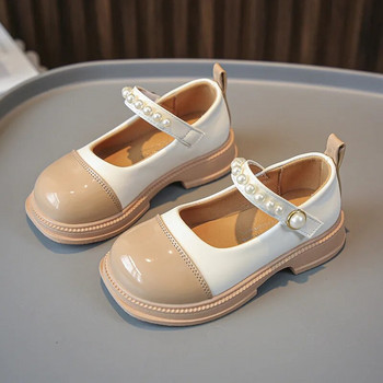 Νέα περιστασιακά παπούτσια για κορίτσια που ταιριάζουν με χρώμα Πέρλες Χαριτωμένα μαργαριτάρια PU Παιδικά μόδα Δερμάτινα παπούτσια Drop Shipping Simple Παιδικά παπούτσια Pearl