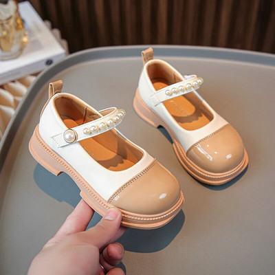 Nove cipele za djevojčice, ležerne cipele u skladu s bojama, biseri, slatki biseri, dječje modne kožne cipele od poliuretana, dropshipping jednostavne dječje cipele s biserima