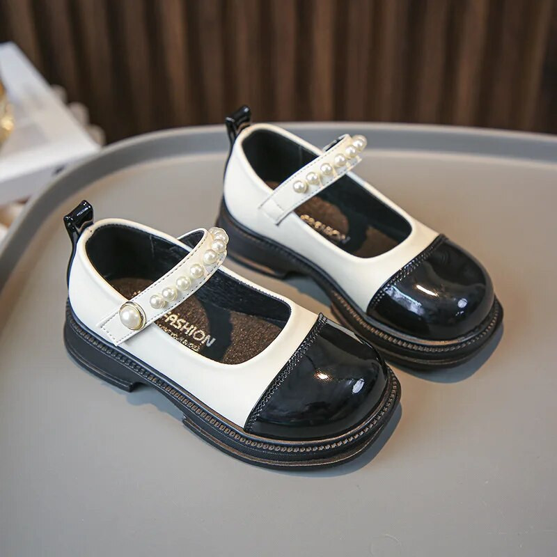 Nove cipele za djevojčice, ležerne cipele u skladu s bojama, biseri, slatki biseri, dječje modne kožne cipele od poliuretana, dropshipping jednostavne dječje cipele s biserima