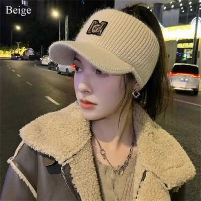 Női kalapok 2022 új őszi téli meleg nyúl kötött sapkák kültéri sport golf lófarok sapka baseball sapkák üres felső sapkák 1 db