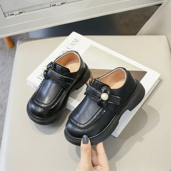 Lolita Style Sweet Princess Loafers 2023 Παπούτσια για νήπια για κορίτσι Φιόγκος PU Pearl Κομψά δερμάτινα παπούτσια για κορίτσια Παιδικά Casual Hook & Loop