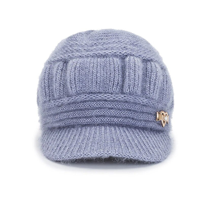 Ziemas aizsargcepures sievietēm Biezākas īsās malas trikotāžas cepures meitenēm rudens metāla izgreznojamas cietas cepures siltākas mīkstas pārsega ikdienas vāciņš