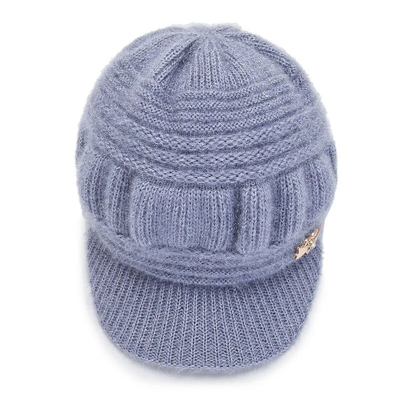 Ziemas aizsargcepures sievietēm Biezākas īsās malas trikotāžas cepures meitenēm rudens metāla izgreznojamas cietas cepures siltākas mīkstas pārsega ikdienas vāciņš