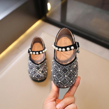 2023 Mary Jane Παπούτσια για κορίτσια Παιδικά Παπούτσια Κρυστάλλινα παπούτσια για πάρτι γάμου PU Παιδική μόδα Χαμηλά τακούνια ρηχά παπούτσια PU