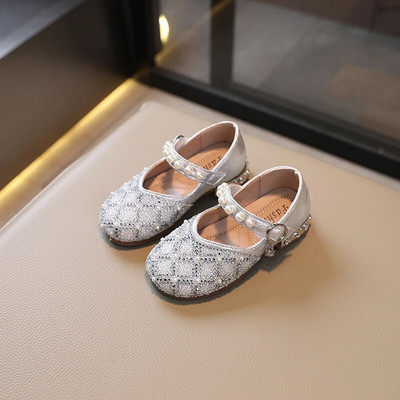 2023. gada Mērijas Džeinas apavi meitenēm Bērnu apavi Kristāla apavi ballīšu kāzu šoviem PU bērnu modes zempapēžu kurpes, PU