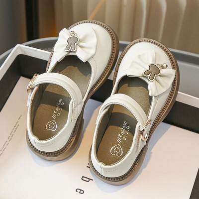 2023. g. Meiteņu ādas apavi PU kurpes bērniem ar ķemmīti ar zaķi, gudru un daudzpusīgu bērnu apavi.