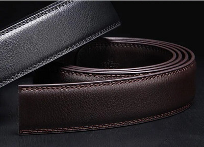 No Buckle Designer Ανδρικές Ζώνες Σώμα 3,5cm Φαρδύ Σπλιτ Δέρμα Υψηλής Ποιότητας Ανδρική Αυτόματη Ζώνη Ανδρικά αξεσουάρ δέρμα φιδιού 125cm 120